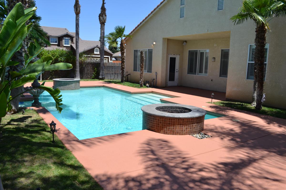 Red pool deck coating