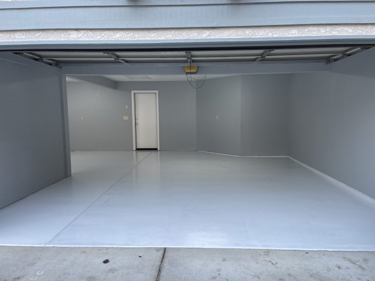 Finished solid gray garage floor coating