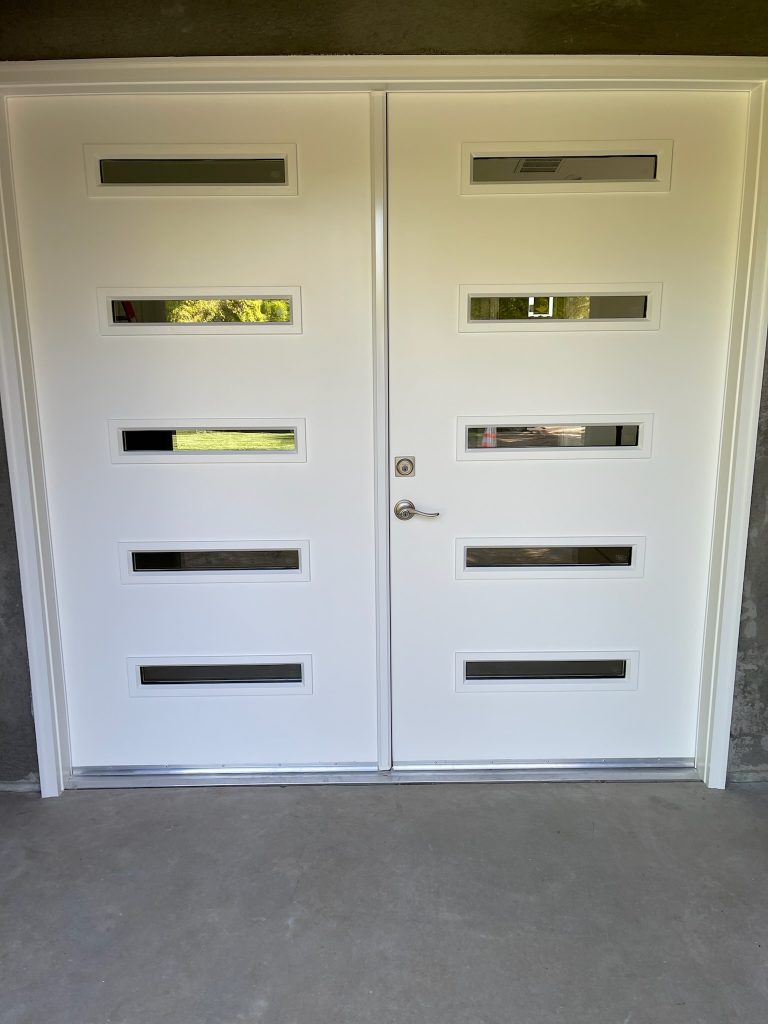 Painted white double door