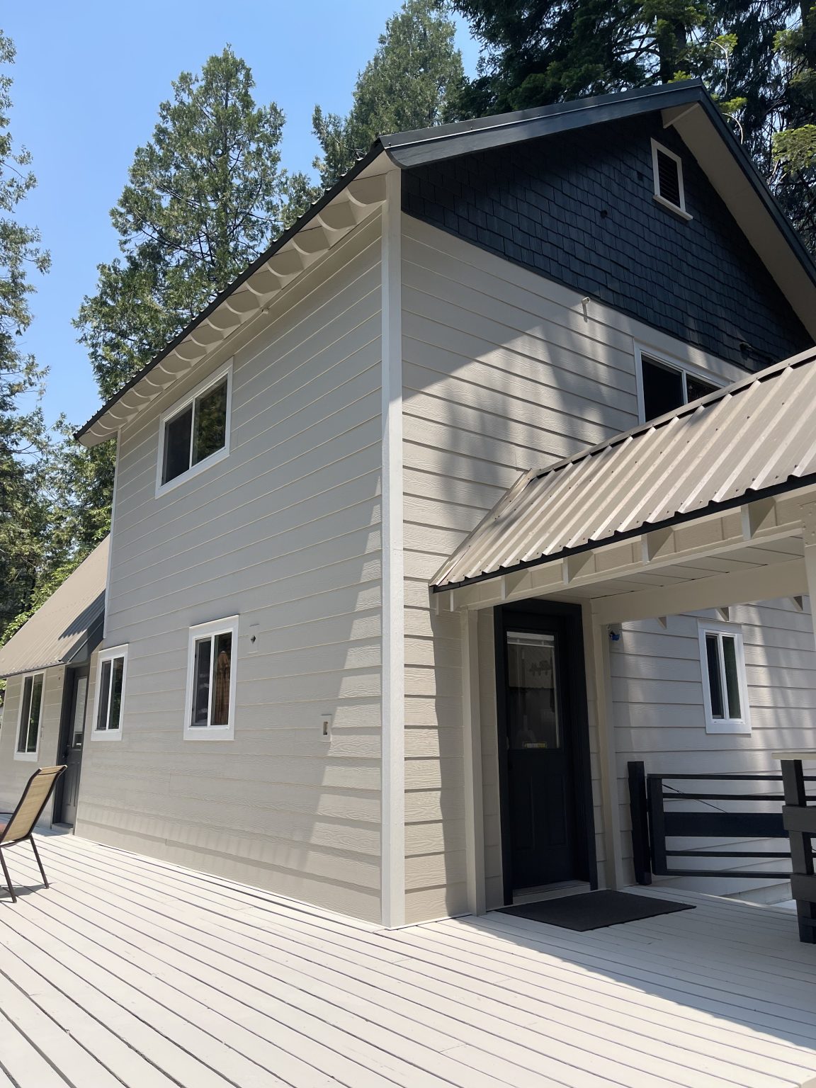 Full exterior painted cream and black