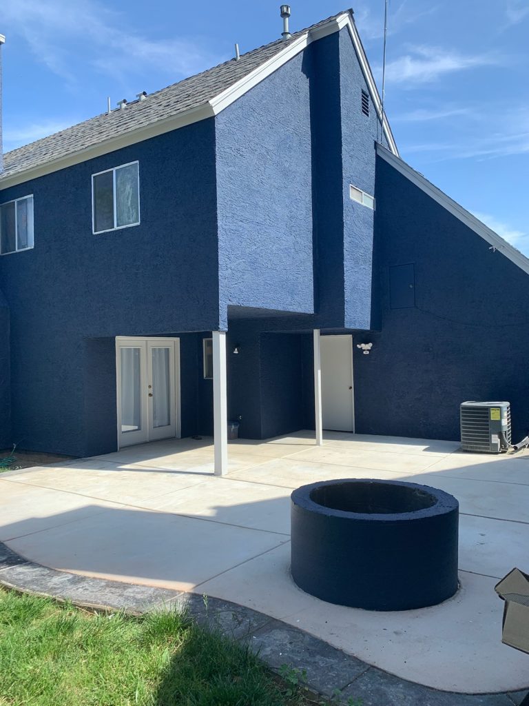 Navy blue full exterior house paint